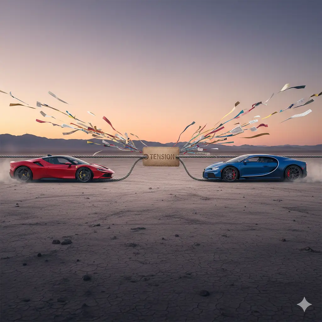 Verschiedene Etikettenmaterialien auf Rollen nebeneinander