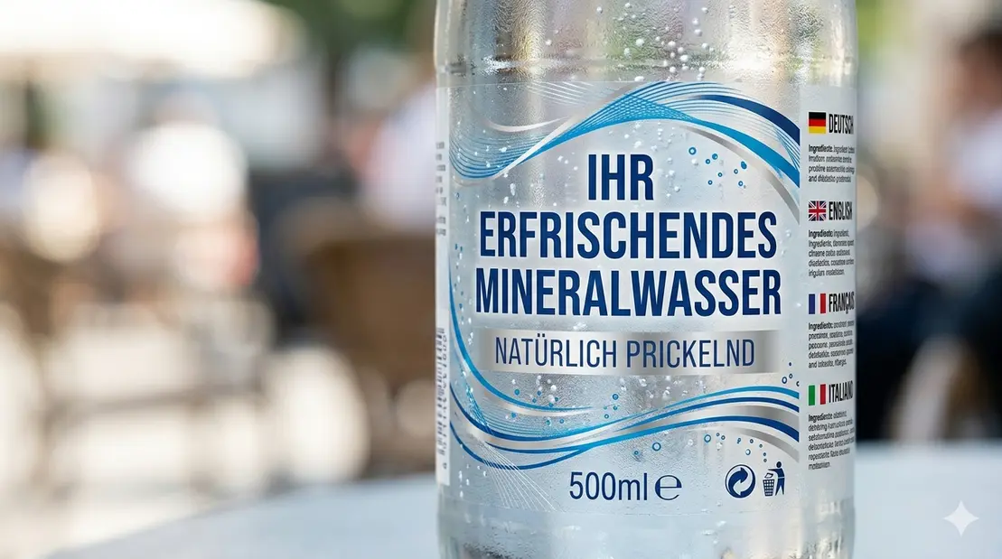 Lebensmittel- und Kosmetikprodukte mit Etiketten im Regal